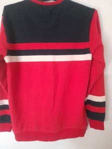 Striped Red Sweatshirt,not faded,like New L size