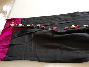 Elegant Black & Pink Saree with blouse