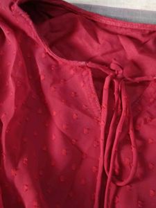 Maroon balloon sleeve Midi dress 👗