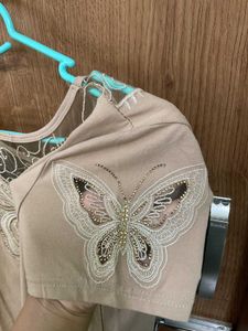 Embroidered Butterfly Top