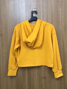 Mustard Yellow Sweatshirt With Hoodie