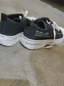 Black &amp; White Canvas Sneakers