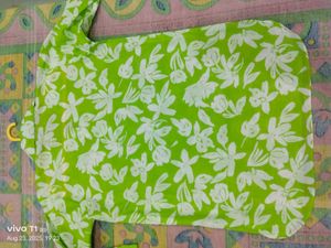 Fully Stitched Floral Green Pathani Syle Kurta