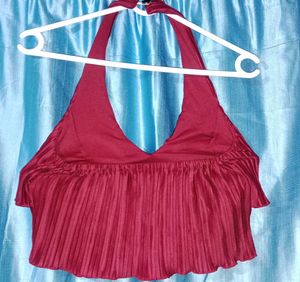 Chic Burgundy Halter Top