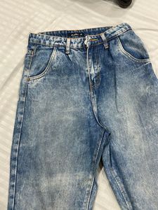 Acid Wash Denim Joggers