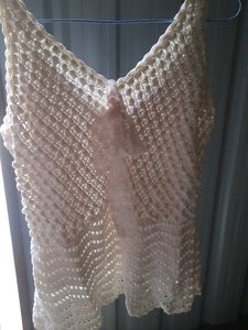 White Crocheted Winter Top