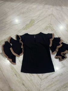 Sassafras Black Statement Sleeve Top