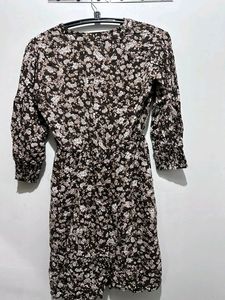 Brown Floral Dress