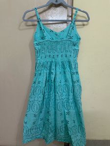 Sea Green Color Summer Dress