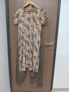 Brown Pant Style Salwar Suit