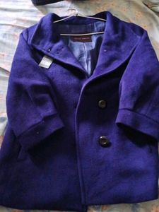Stylish Purple Three-Quarter Sleeve Coat