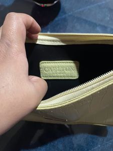 Carlton London Handbag With Golden Chain &amp; Pearl