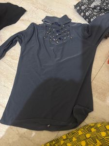 Gray Long Sleeve Top