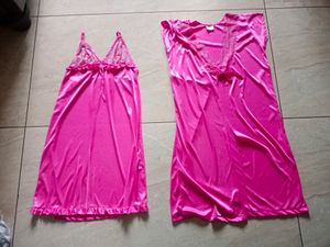 Pink Satin Lingerie Set