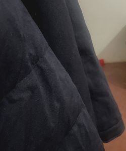 Navy Blue High Collar Puffer Jacket