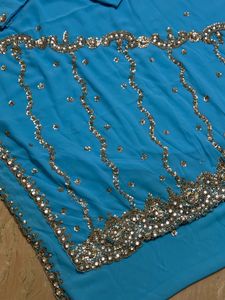 Hand Embroidered Stone Designer Part Wear Saree