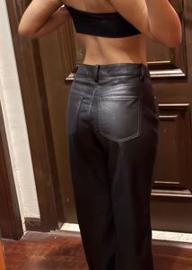 Brand New (H&amp;M)Black Leather Flared Pant