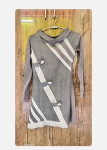 Gray Winter Top High Neck