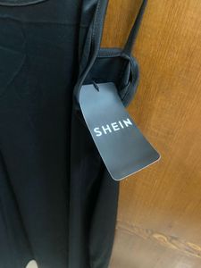 shein blue abstract dress