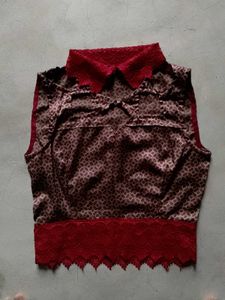 Retro Lace Trim Top