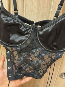 Black Lace Corset Bralette