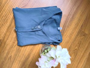 Gray Button-Down Top