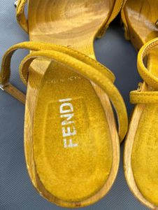 FENDI Yellow Wooden wedges