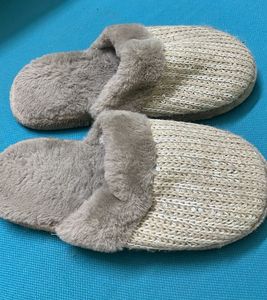 Cozy Knit &amp; Fur Slippers