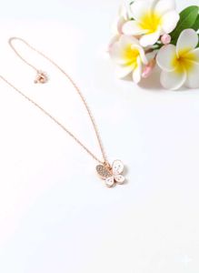 White Butterfly Pendant Necklace