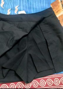 Black Slit Skort