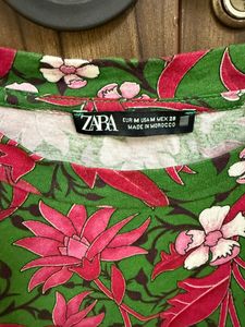 Floral Print Tie Sleeve Top
