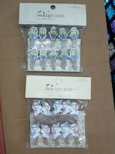 Unicorn And Minion Wooden Paper Clips