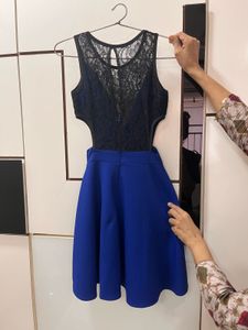 Blue &amp; Black Fit and Flare Dress
