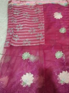 Pink Colour Sarri With Blouse