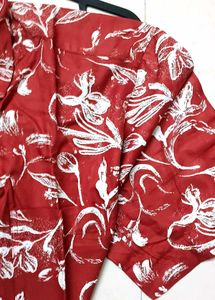 Rust Floral Print full sleeved Shirt