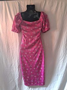 Pink Floral Midi Dress Combo