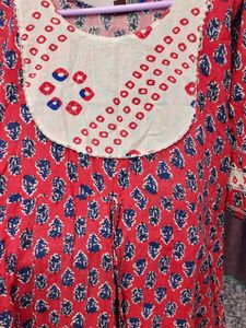 Red &amp; Blue Print Dress