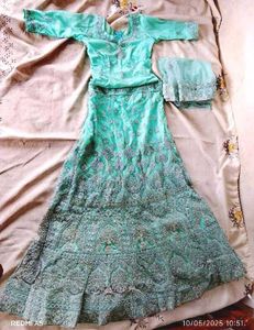 Mint Green Embroidered Lehenga
