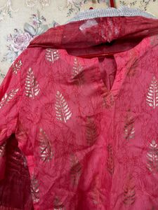 Sharara Pink &amp; Gold Indian Suit