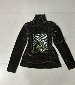 Velvet Tiger Print Turtleneck Top