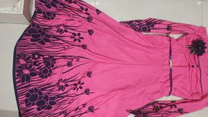 Price Drop! White And Pink Colour Combo Frock