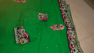 Green Embroidered Saree