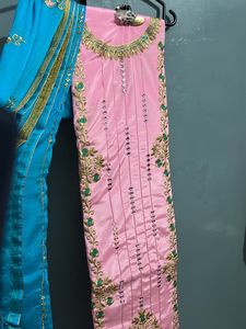 Beautiful Embroidery Pink Suit With Duppta