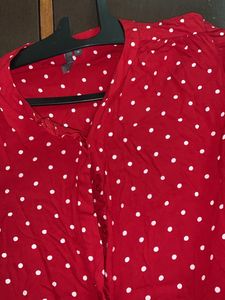 Red Shirt Top For Women And Girls Korean