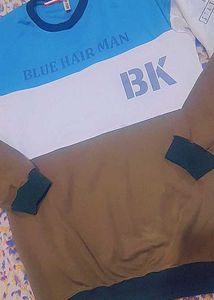 Blue Hair Man BK tshirt With Full Sleeves.