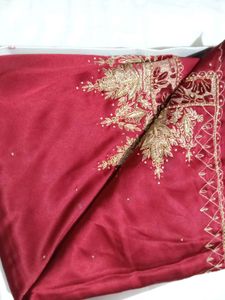 Maroon Saree with Embroidery
