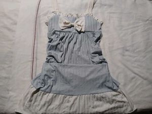 Cute Blue & White Bow Dress