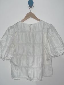 White Puff Sleeve Top