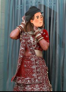 Red &amp; Gold Lengha