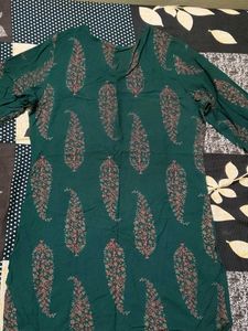 Green Printed Kurta